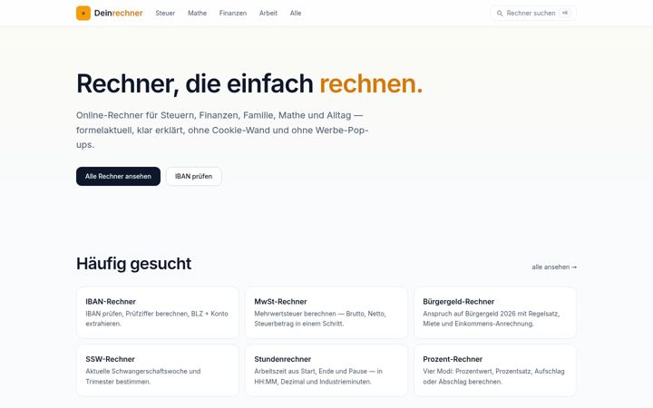 Screenshot of deinrechner.de