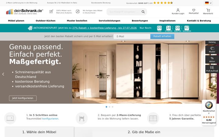 Screenshot of deinschrank.de