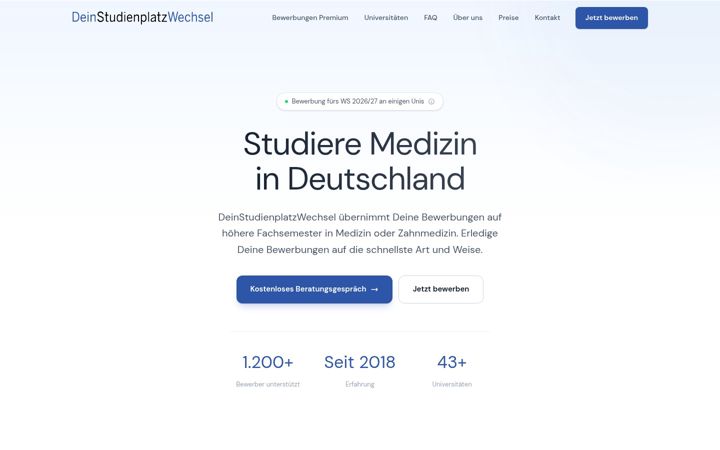Screenshot of deinstudienplatzwechsel.de