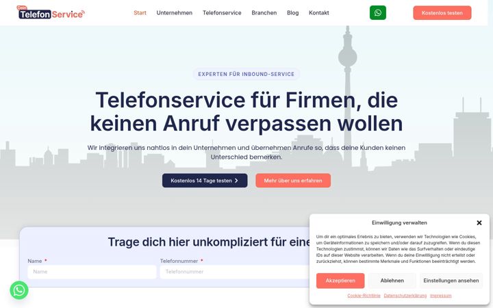 Screenshot of deintelefonservice.de