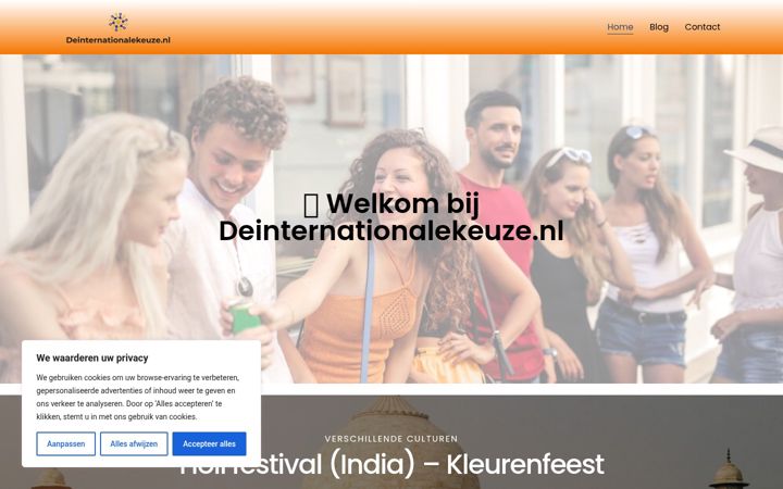 Skjermbilde av deinternationalekeuze.nl
