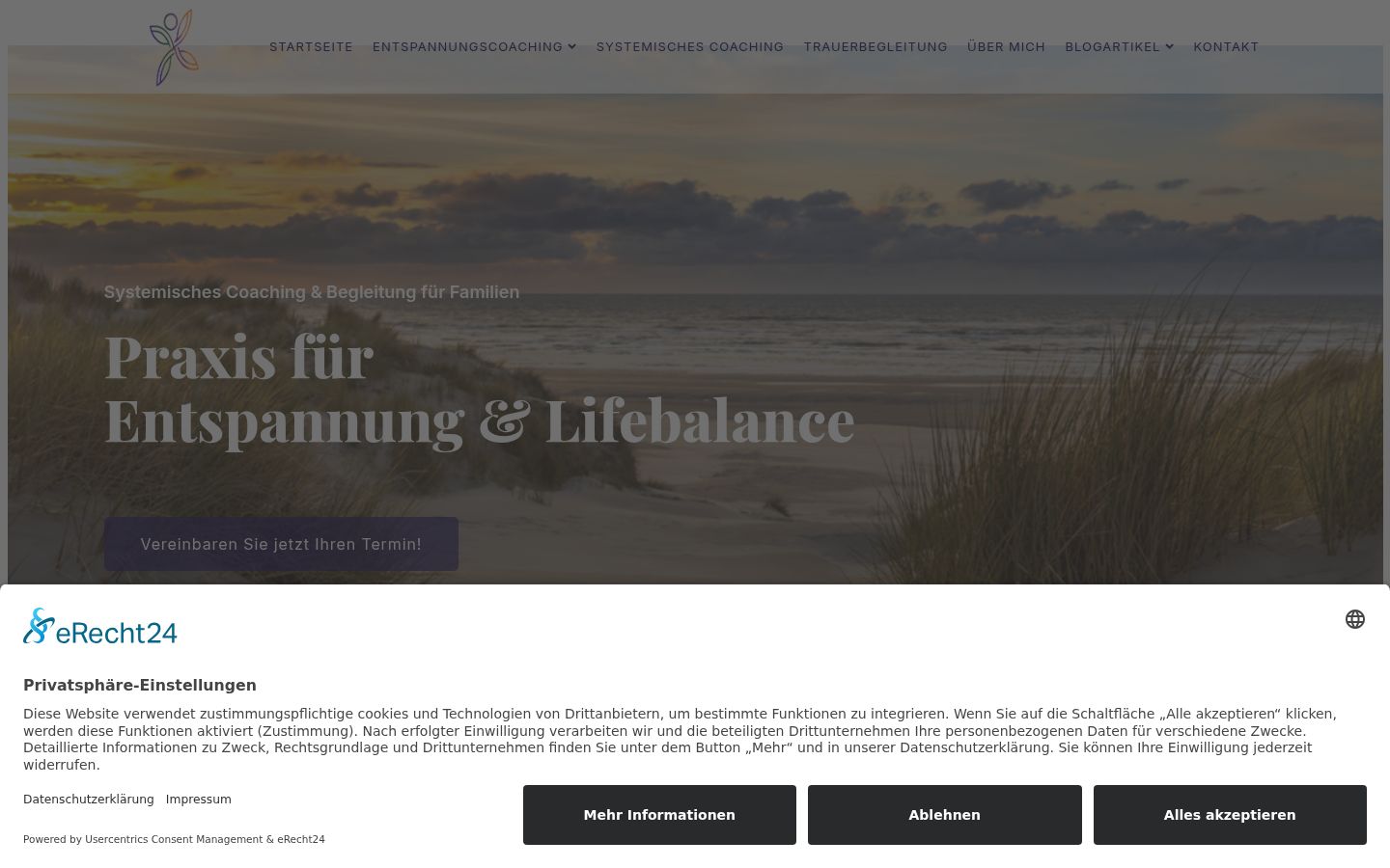 Screenshot of the consent banner shown before any interaction
