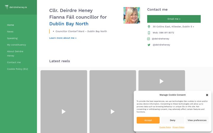 Skärmbild av deirdreheney.ie