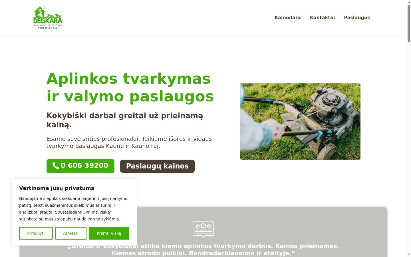 Snímek obrazovky baneru souhlasu zobrazeného před jakoukoli interakcí
