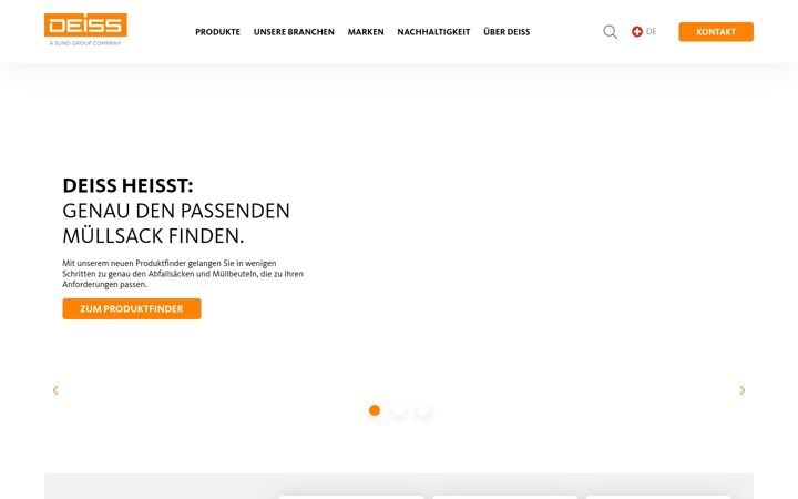 Skärmbild av deiss.ch