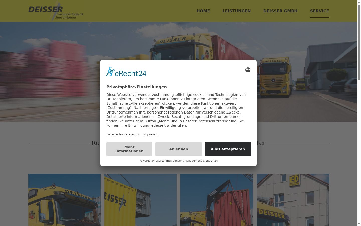 Screenshot of the consent banner shown before any interaction