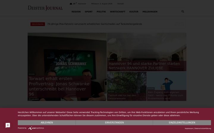 Screenshot of deister-journal.de