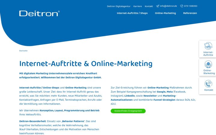 Screenshot of deitron.de