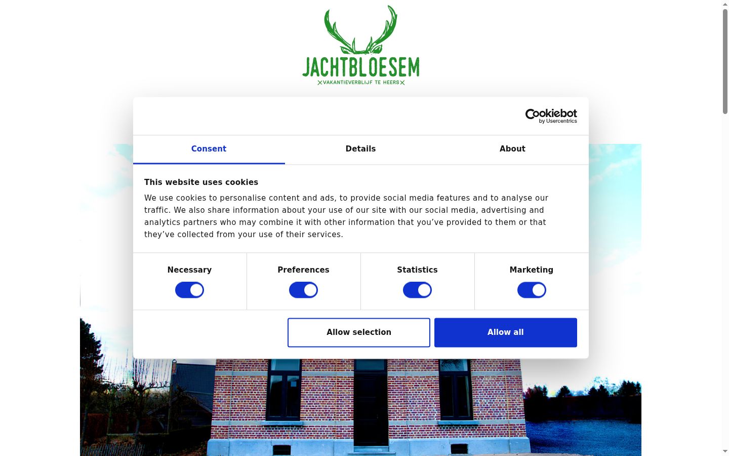 Screenshot del banner di consenso mostrato prima di qualsiasi interazione