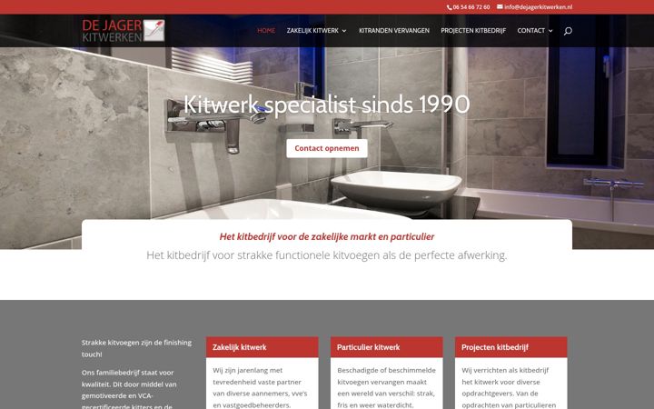 Screenshot of dejagerkitwerken.nl