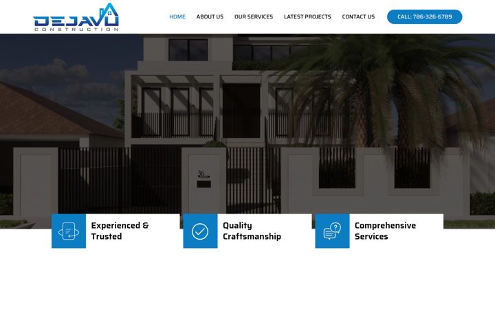 Screenshot of dejavuconstruction.com