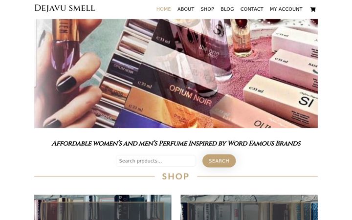 Screenshot of dejavusmell.co.uk
