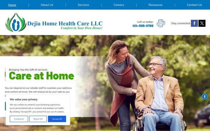 Screenshot of dejiahomehealthcare.com