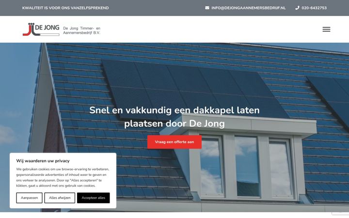 Zrzut ekranu dejongaannemersbedrijf.nl
