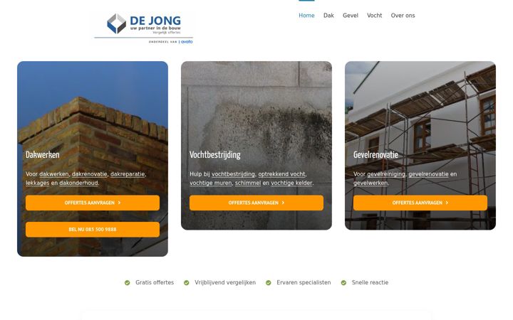 Zrzut ekranu dejongbv.nl