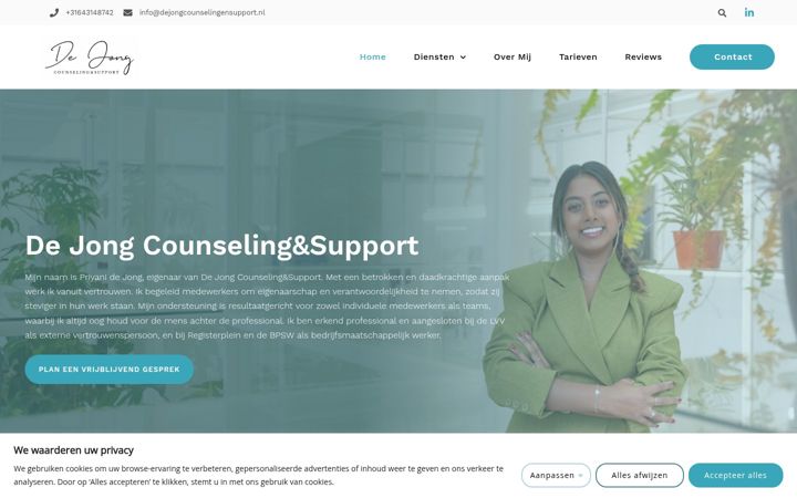 Zrzut ekranu dejongcounselingensupport.nl