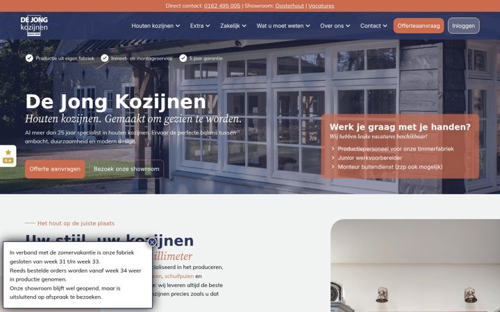 Zrzut ekranu dejongkozijnen.nl