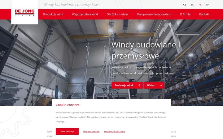 Screenshot of dejongliften.pl