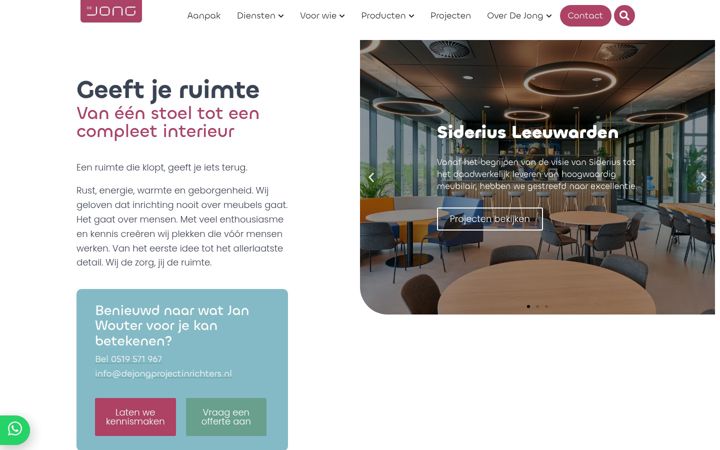 Screenshot di dejongprojectinrichters.nl