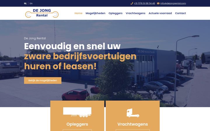 Screenshot of dejongrental.com