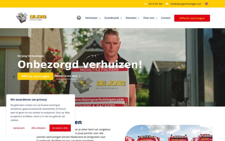 Screenshot of dejongverhuizingen.com