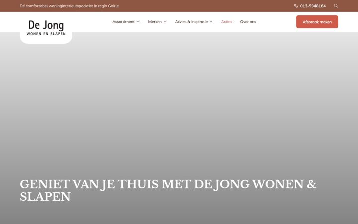 Screenshot ta' dejongwonenenslapen.nl