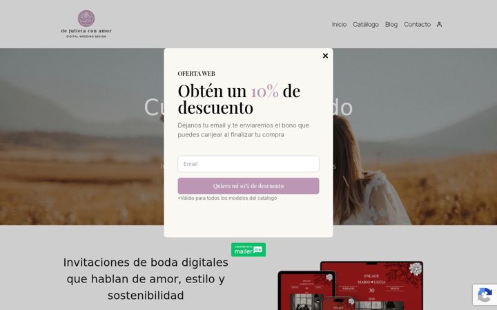 Screenshot van dejulietaconamor.es