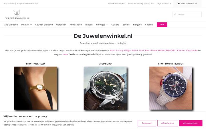 Screenshot ta' dejuwelenwinkel.nl