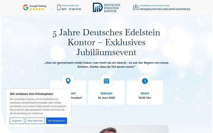 Screenshot of dek-event2025.de