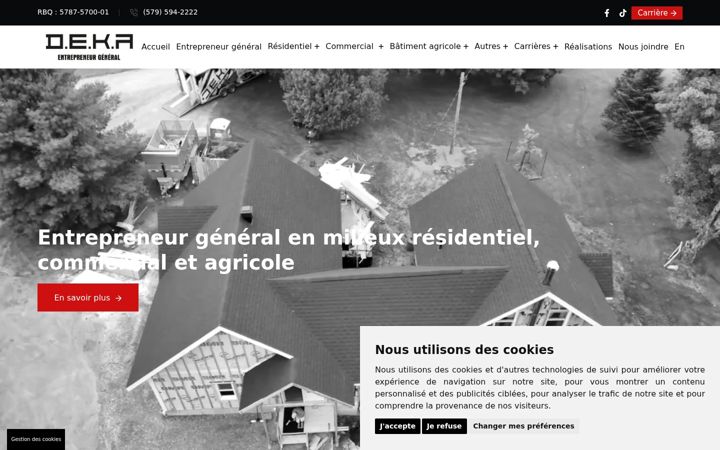 Skärmbild av dekaconstruction.ca