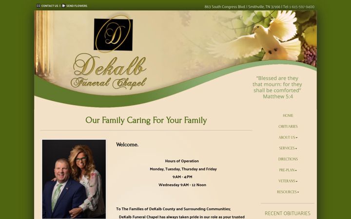 Screenshot of dekalbfuneralchapel.com
