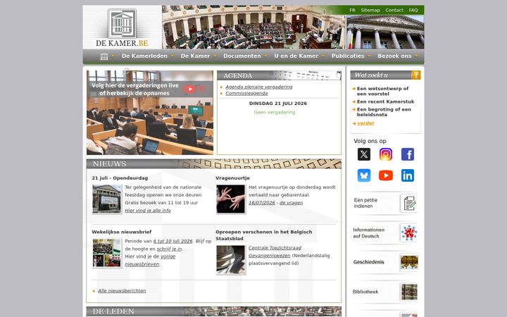Snímek obrazovky dekamer.be