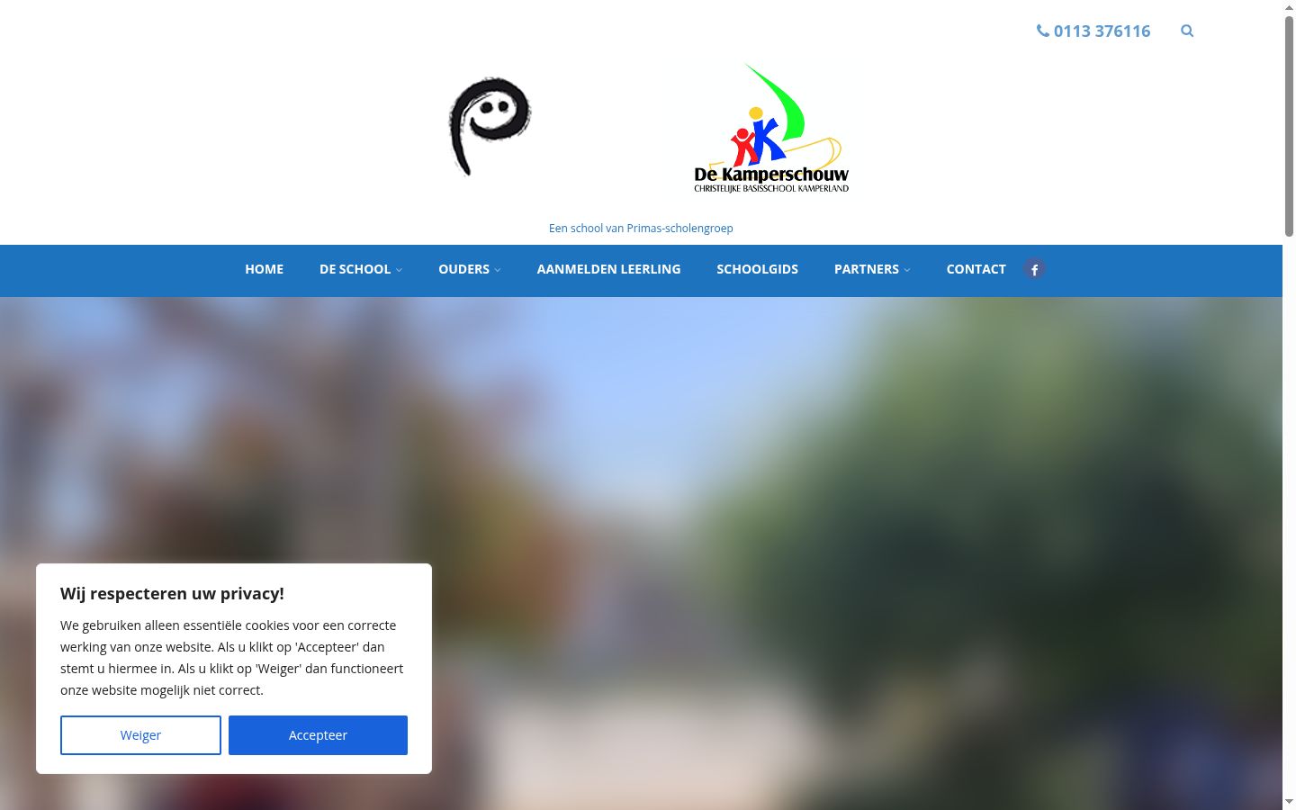 Screenshot del banner di consenso mostrato prima di qualsiasi interazione