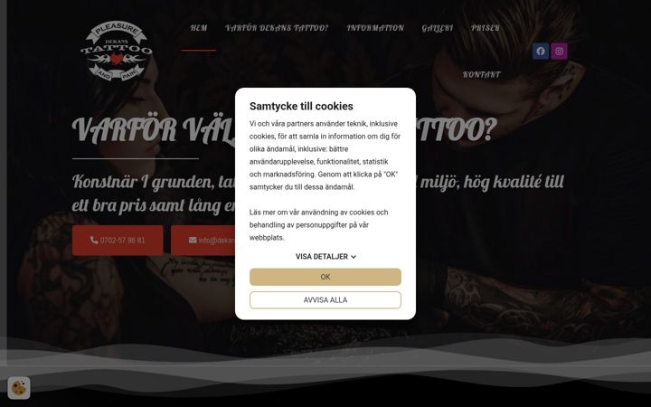 Screenshot of dekanstattoo.com