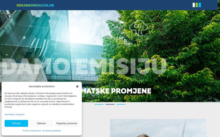 Snímek obrazovky dekarbonizacija.hr