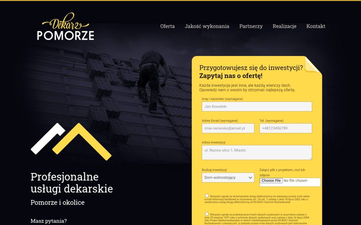 Snimka zaslona za dekarzpomorze.pl