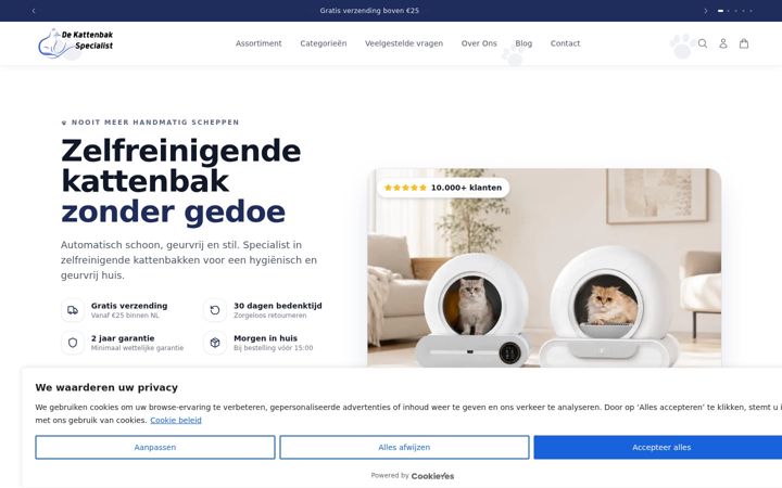 Screenshot stránky dekattenbakspecialist.nl