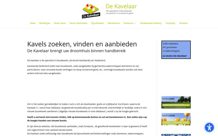 Screenshot stránky dekavelaar.nl