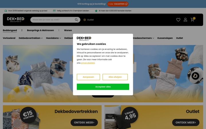 Screenshot of dekbed-discounter.nl