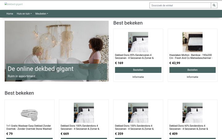 Screenshot stránky dekbed-gigant.nl