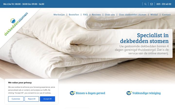 Screenshot stránky dekbeddenstomen.nl