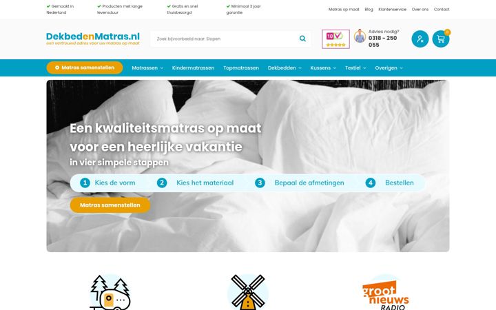 Captura de pantalla de dekbedenmatras.nl
