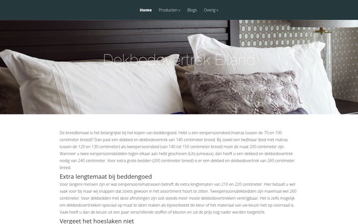 Screenshot stránky dekbedovertrekeiland.nl