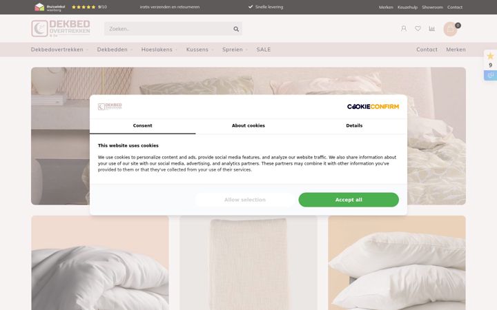 Screenshot stránky dekbedovertrekkenenzo.nl