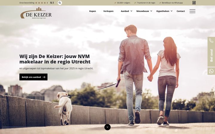 Screenshot stránky dekeizer.nl