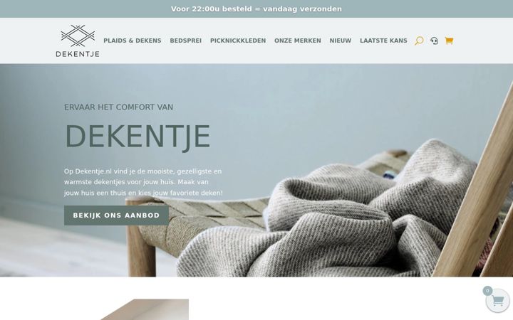 Screenshot stránky dekentje.nl