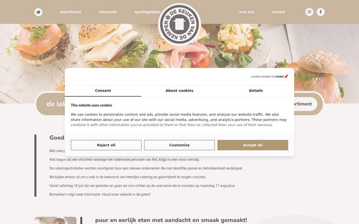 Screenshot stránky dekeukenvandekempen.nl
