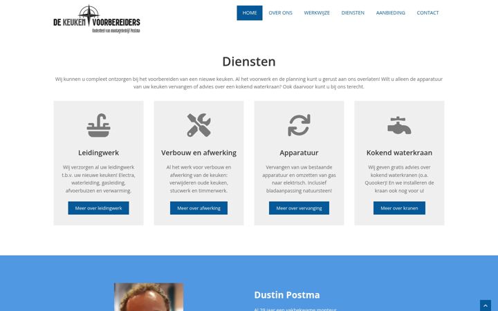 Screenshot stránky dekeukenvoorbereiders.nl