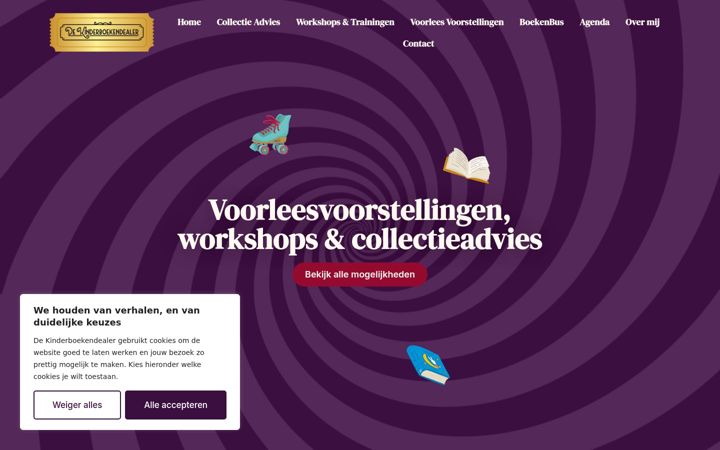 Screenshot stránky dekinderboekendealer.nl