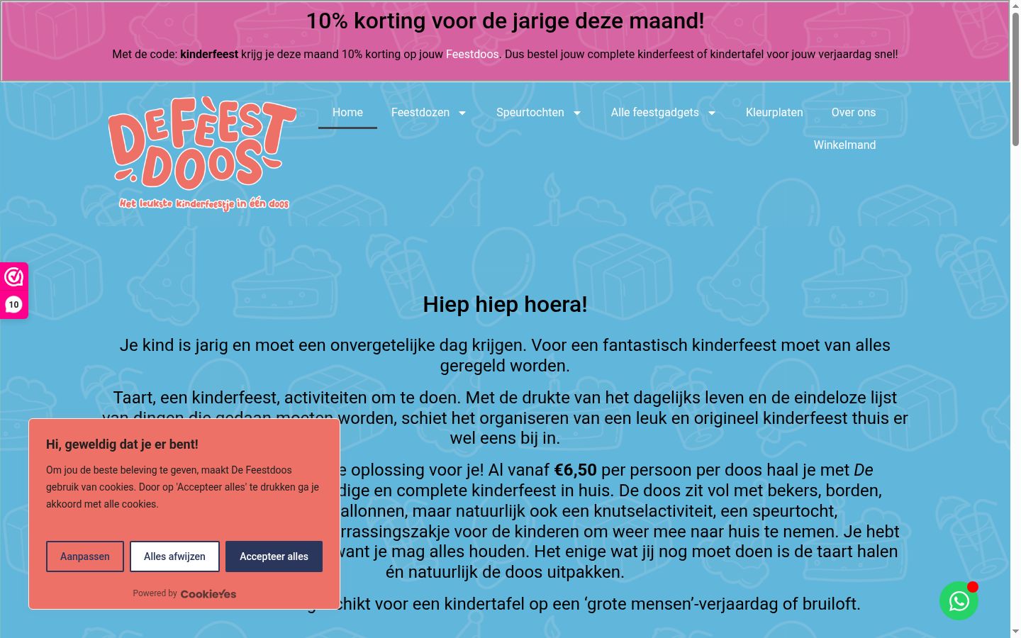 Screenshot del banner di consenso mostrato prima di qualsiasi interazione